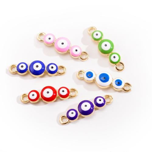 Evil Eye Connector Zinc Alloy with Resin gold color plated DIY nickel lead & cadmium free Sold By Bag