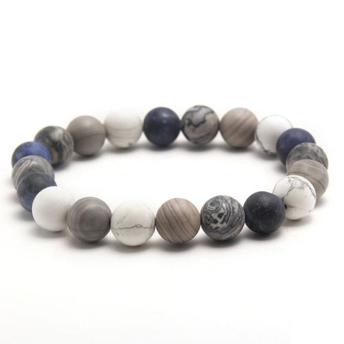 Gemstone Bracelets, Natural Stone, with Sodalite, plated, Unisex & different styles for choice, more colors for choice, Sold By PC