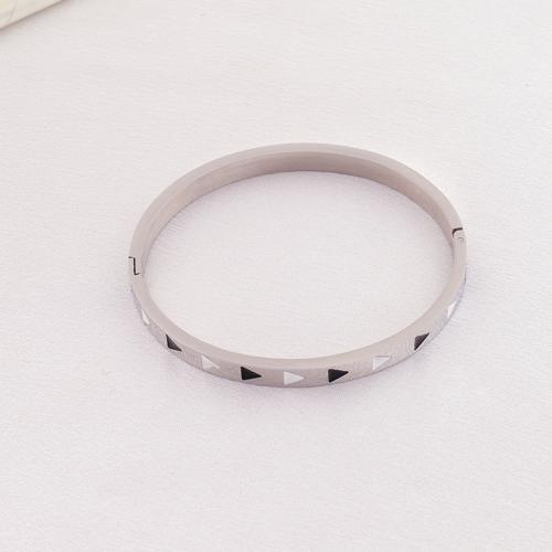 Stainless Steel Bangle 304 Stainless Steel plated Unisex & enamel silver color Sold By PC