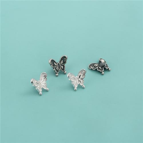 Perles en argent sterling 925, papillon, DIY, plus de couleurs à choisir, 12x10.90mm, Trou:Environ 2.2mm, Vendu par PC