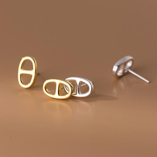 925 Sterling Silver Stud Earring plated for woman & hollow Sold By Pair