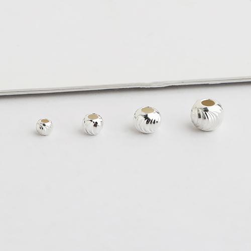 925 Sterling Silber Perlen, 925er Sterling Silber, poliert, DIY & verschiedene Größen vorhanden, Silberfarbe, verkauft von PC