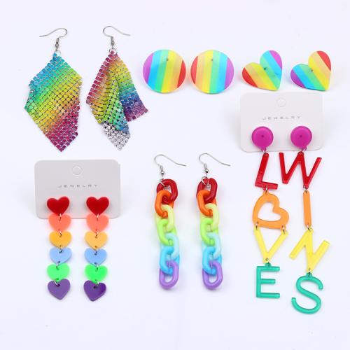 Acrylic Drop Earring, painted, different styles for choice & for woman, Sold By Pair