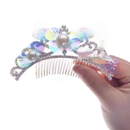 Decorative Hair Combs Zinc Alloy for children & with rhinestone nickel lead & cadmium free Sold By PC