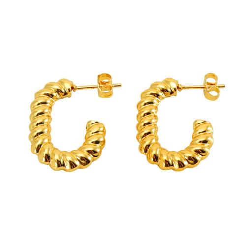 Edelstahl Ohrringe, 304 Edelstahl, 18K vergoldet, Modeschmuck & verschiedene Stile für Wahl & für Frau, goldfarben, verkauft von Paar