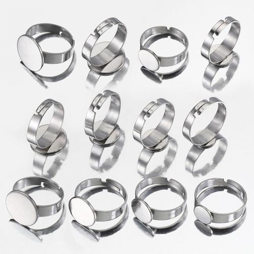 Stainless Steel Finger Ring 304 Stainless Steel Flat Round DIY original color Inner Approx 12mm Approx Sold By Bag