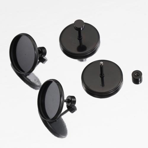 Edelstahl Ohrring Stecker, 304 Edelstahl, flache Runde, DIY & verschiedene Größen vorhanden, keine, ca. 100PCs/Tasche, verkauft von Tasche