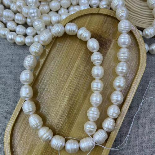Perles nacres baroques de culture d'eau douce , perle d'eau douce cultivée, bijoux de mode & DIY, blanc, Length about 11-12mm, Environ 35PC/brin, Vendu par brin