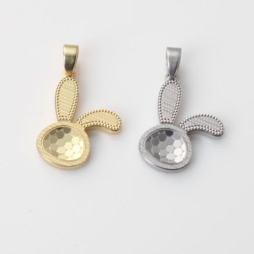 Brass Jewelry Pendants Rabbit plated DIY nickel lead & cadmium free Sold By PC