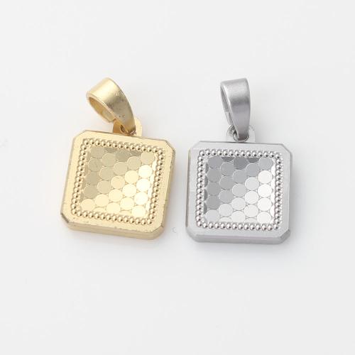 Brass Jewelry Pendants, Square, plated, DIY, more colors for choice, nickel, lead & cadmium free, 12.40x10x1.80mm, Sold By PC