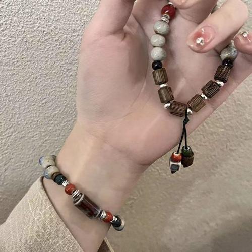 Porcelain Bracelet, with Nylon Cord & Tibetan Style, fashion jewelry & different designs for choice, more colors for choice, Bracelet length: 15-20cm, Sold By PC