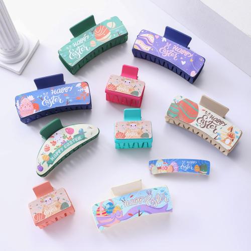 Hair Claw Clips, Resin, with PU Leather, handmade, different styles for choice & different designs for choice & for woman, more colors for choice, Sold By PC