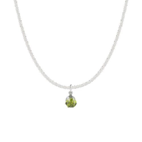 Zinklegierung Schmuck Halskette, mit Kristall, mit Verlängerungskettchen von 4cm, Modeschmuck & für Frau, weiß, frei von Nickel, Blei & Kadmium, Pendant:1.2cm, Länge:ca. 42.8 cm, verkauft von PC