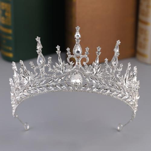 Bridal Tiaras Zinc Alloy with Crystal plated fashion jewelry & for woman & with rhinestone nickel lead & cadmium free diameter 150mm height 75mm Sold By PC
