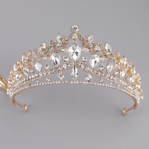 Bridal Tiaras, Tibetan Style, with Crystal, plated, fashion jewelry & for woman & with rhinestone, more colors for choice, nickel, lead & cadmium free, diameter 150mm, height 70mm, Sold By PC