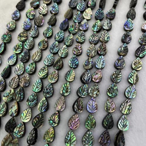 Abalone -Shell-Beads, conchiglia Abalone, Foglia, DIY, 8x12mm, Venduto per Appross. 39 cm filo