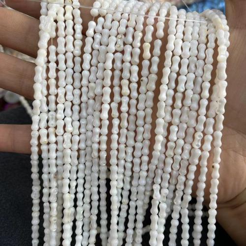 Natural Freshwater Shell Beads, Bamboo, DIY, white, 4x7mm, Approx 64PCs/Strand, Sold By Strand