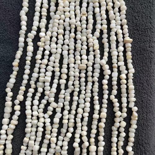 Natürliche Süßwasser Muschel Perlen, Süßwassermuschel, DIY, weiß, about:5-6mm, ca. 98PCs/Strang, verkauft von Strang