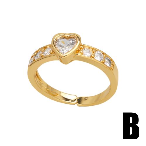 Cubic Zirconia Micro Pave Brass Ring plated fashion jewelry & micro pave cubic zirconia golden nickel lead & cadmium free Sold By PC