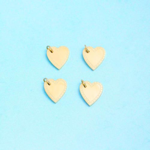 Stainless Steel Heart Pendants 304 Stainless Steel Vacuum Ion Plating DIY golden Sold By PC