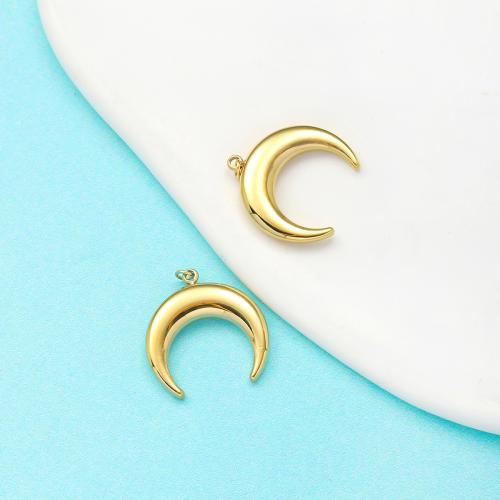 Stainless Steel Heart Pendants, 304 Stainless Steel, Moon, Vacuum Ion Plating, DIY, golden, Sold By PC