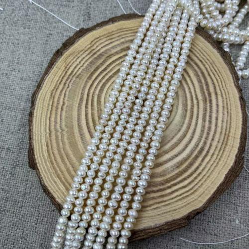 Perle perline Keishi coltivate d'acqua dolce, perla d'acquadolce coltivata naturalmente, gioielli di moda & DIY, bianco, Length about 3-4mm, Appross. 109PC/filo, Venduto da filo