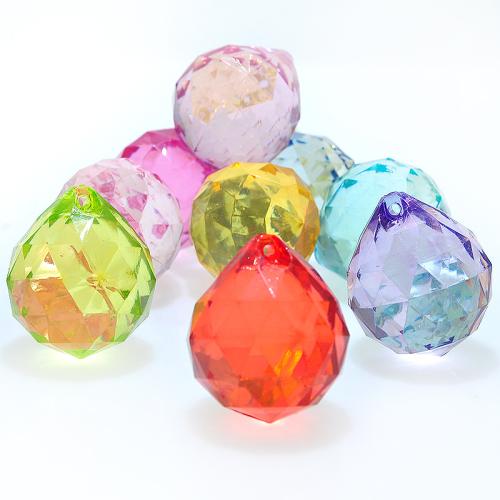 Acrylic Pendants, Teardrop, injection moulding, fashion jewelry & DIY, mixed colors, 30x26mm, Approx 50PCs/Bag, Sold By Bag