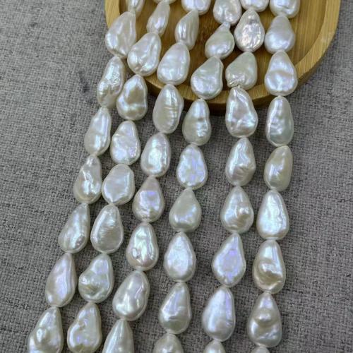 Naturales agua dulce perlas sueltas, Perlas cultivadas de agua dulce, Gota, Joyería & Bricolaje, Blanco, 12x16mm, aproximado 25PCs/Sarta, Vendido por Sarta