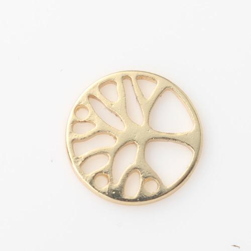 Brass Jewelry Pendants, Round, gold color plated, DIY, nickel, lead & cadmium free, 12.20x12.10x0.90mm, Sold By PC