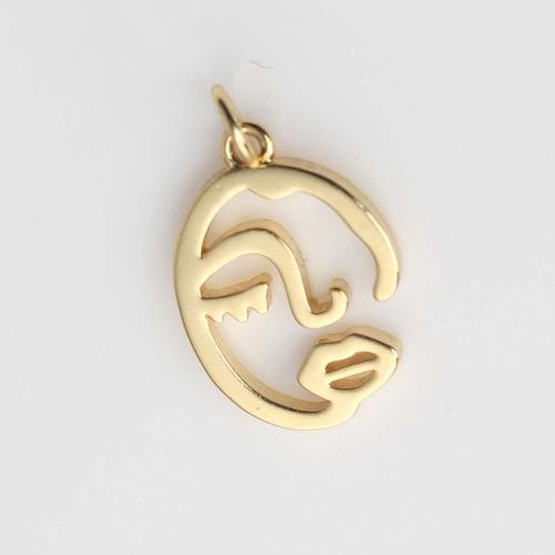 Brass Jewelry Pendants, gold color plated, DIY, nickel, lead & cadmium free, 14.90x10.50x1.40mm, Sold By PC
