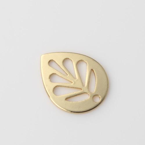 Brass Jewelry Pendants, Leaf, gold color plated, DIY, nickel, lead & cadmium free, 13.40x10.10x0.80mm, Sold By PC