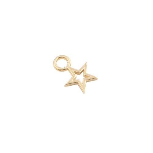 Brass Jewelry Pendants Star plated DIY golden Sold By Lot
