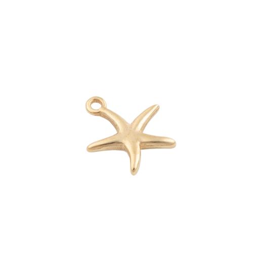 Bijoux pendentifs en laiton, étoile de mer, Placage, DIY, doré, 12x10.50x2mm, 30PC/lot, Vendu par lot