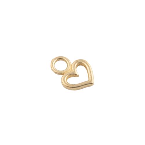 Brass Heart Pendants, plated, DIY, golden, 11x7.50x1.50mm, 30PCs/Lot, Sold By Lot