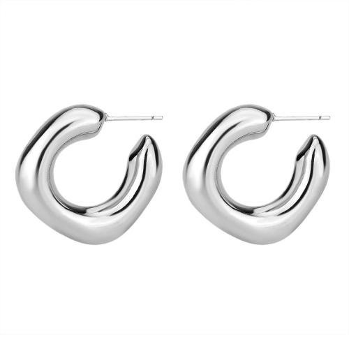 925 Sterling Silver Stud Earring, fashion jewelry & for woman, silver color, 25.50x27.50mm, Sold By Pair