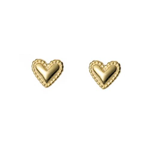 925 Sterling Silver Stud Earring Heart plated fashion jewelry & for woman 5mm Sold By Pair