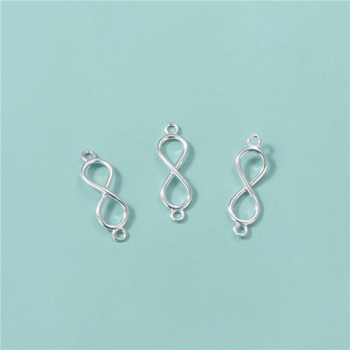 925 Sterling Silver Connectors, Infinity, DIY & hollow, silver color, 19x6.20mm, Hole:Approx 1.3mm, Sold By PC
