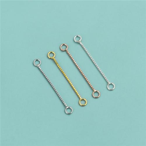 925 Sterling Silver Extender Chain, plated, DIY & box chain, more colors for choice, 28x0.60mm, Hole:Approx 2mm, Sold By PC