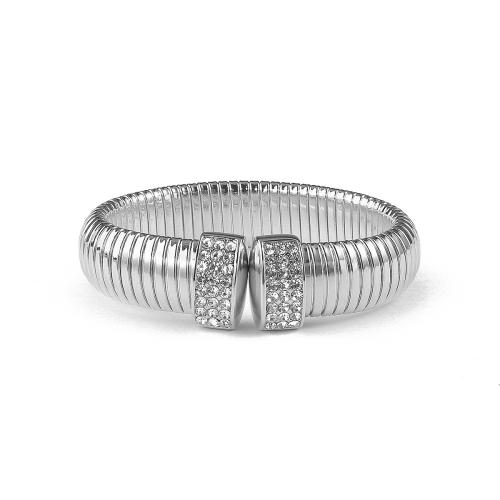Narukvica od nehrđajućeg čelika, 304 nehrđajućeg čelika, modni nakit & za žene & s Rhinestone, više boja za izbor, Unutarnji promjer:Približno 60mm, Prodano By PC