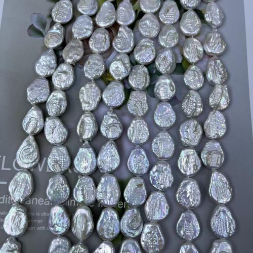 Naturalne perły słodkowodne perełki luźne, Perła naturalna słodkowodna, Łezka, biżuteria moda & DIY, biały, Length about 15-16mm, około 19komputery/Strand, sprzedane przez Strand