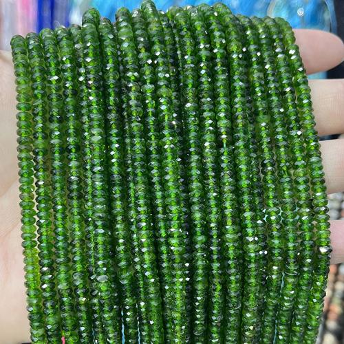 Gemstone Jewelry Beads, Diopside, Abacus, fashion jewelry & DIY & faceted, green, 3x4mm, Sold Per Approx 38 cm Strand