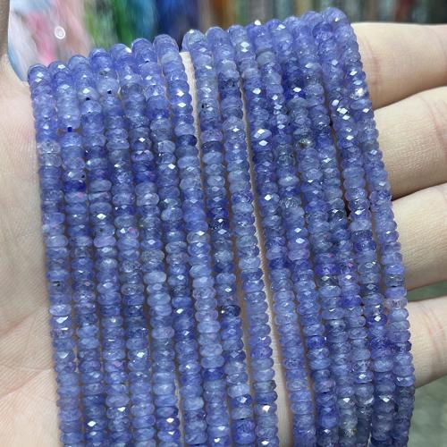 Perles bijoux en pierres gemmes, Tanzanite, abaque, bijoux de mode & DIY & facettes, bleu, 3x4mm, Vendu par Environ 38 cm brin