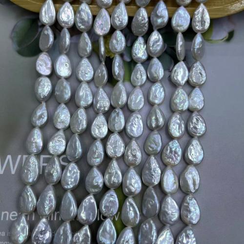 Naturel d'eau douce perles, perle d'eau douce cultivée, larme, bijoux de mode & DIY, blanc, 10x14mm, Environ 30PC/brin, Vendu par brin