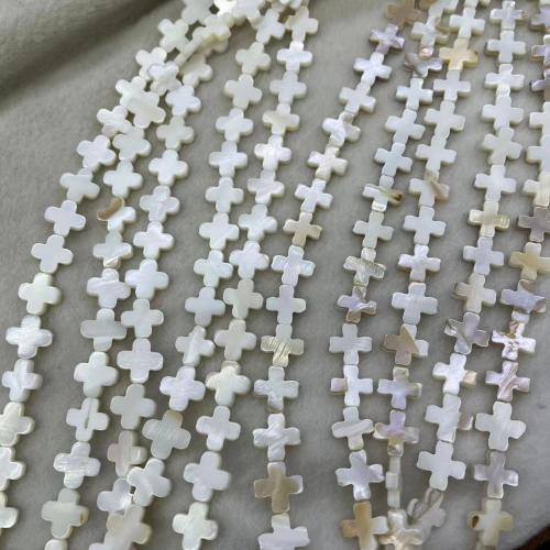 Natural Freshwater Shell Beads Cross fashion jewelry & DIY 10mm Approx Sold By Strand