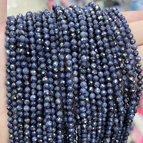 Gemstone Jewelry Beads Sapphire Round fashion jewelry & DIY & faceted mixed colors 4mm Sold Per Approx 38 cm Strand
