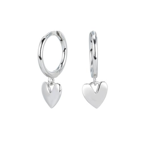 Huggie Hoop Drop Earring 925 Sterling Silver Heart fashion jewelry & for woman nickel lead & cadmium free Sold By Pair