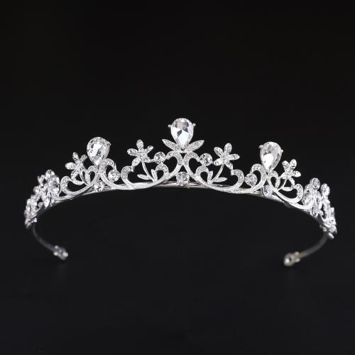 Bridal Tiaras Zinc Alloy plated fashion jewelry & for woman & with rhinestone nickel lead & cadmium free diameter 140mm height 50mm arc length 280-300mm Sold By PC