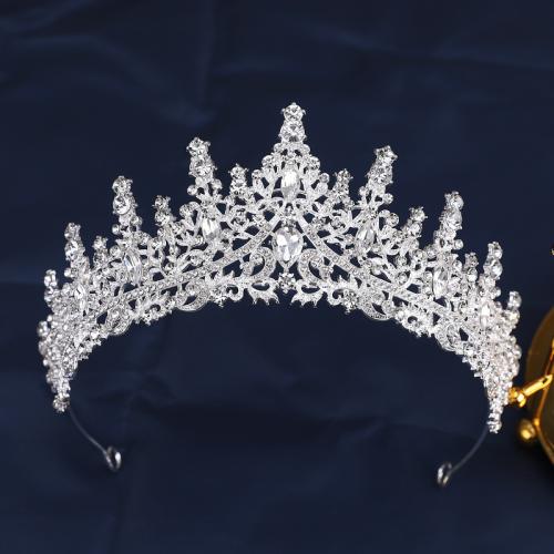 Bridal Tiaras Zinc Alloy with Crystal fashion jewelry & for woman & with rhinestone silver color nickel lead & cadmium free diameter 140mm height 75mm arc length 300mm Sold By PC