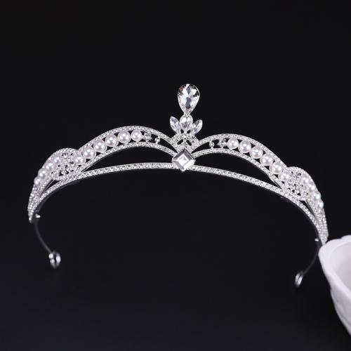Bridal Tiaras Zinc Alloy with Crystal & Plastic Pearl fashion jewelry & for woman & with rhinestone nickel lead & cadmium free Sold By PC