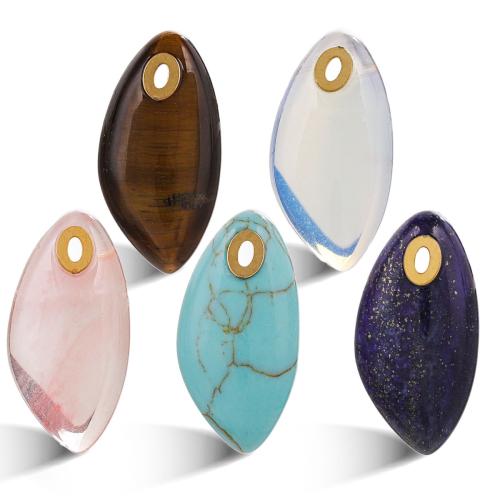 Gemstone Pendants Jewelry, DIY & different materials for choice, 12.50x25mm, Sold By PC